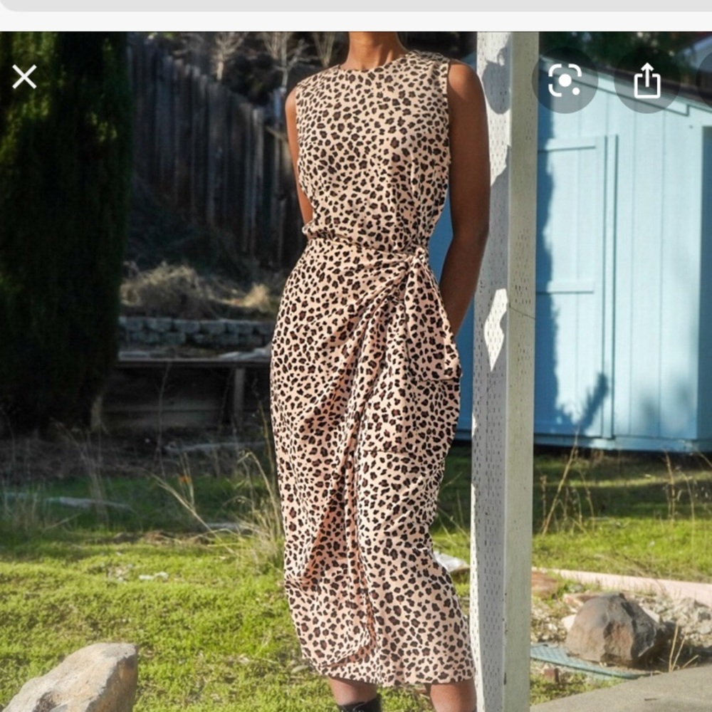 Sag Harbor Leopard Print Wrap Sleeveless Dress